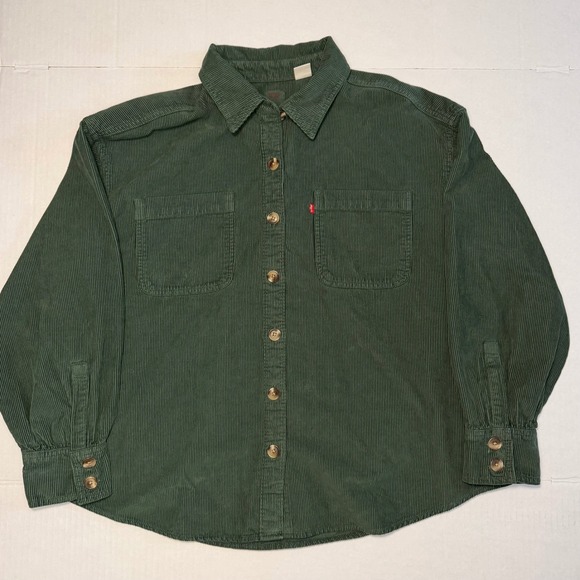 Levi's Other - Levi Strauss Mens XL Forest Green Corduroy Button Down Shirt Long Sleeve Relaxed